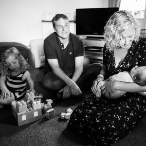 Family at home with newborn in Jedburgh Scottish Borders family photography session