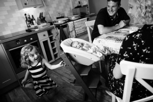 Family at home with newborn in Jedburgh Scottish Borders photography session