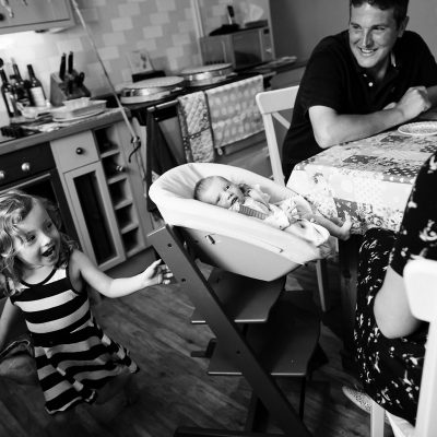 Family at home with newborn in Jedburgh Scottish Borders photography session